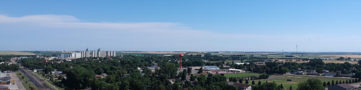 Skyline view of Rugby, ND